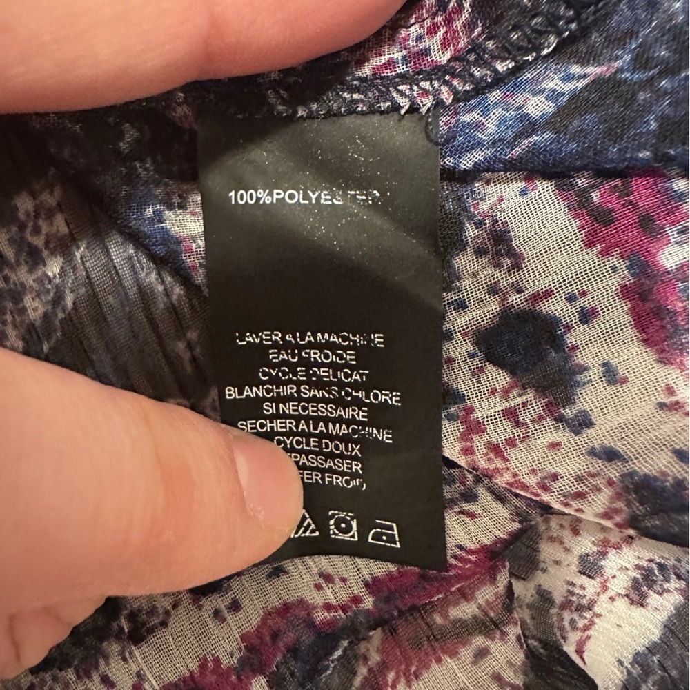 Vince Camuto Blue Purple Tribal Print Sheet Maxi Dress With Slip Size XL Women’s - Picture 9 of 9
